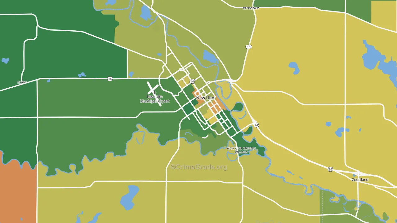 New Ulm, MN Map of Murder Rates