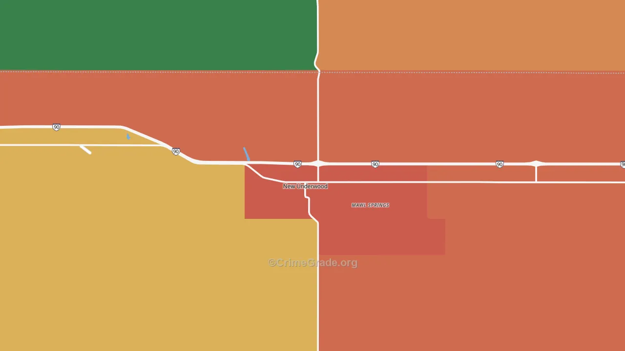 New Underwood, SD Map of Murder Rates