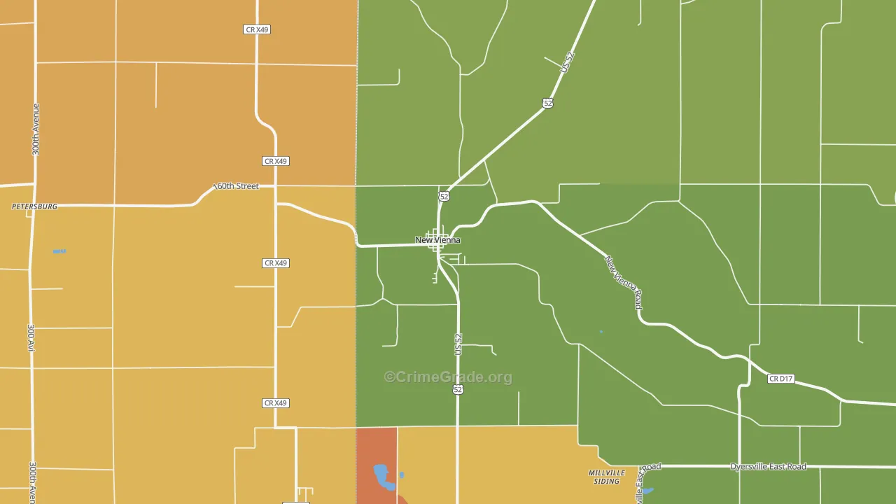 New Vienna, IA Map of Murder Rates
