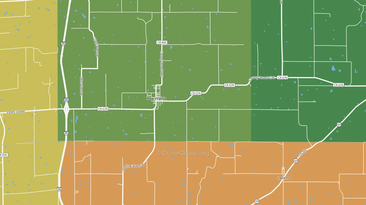 New Virginia, IA Map of Murder Rates