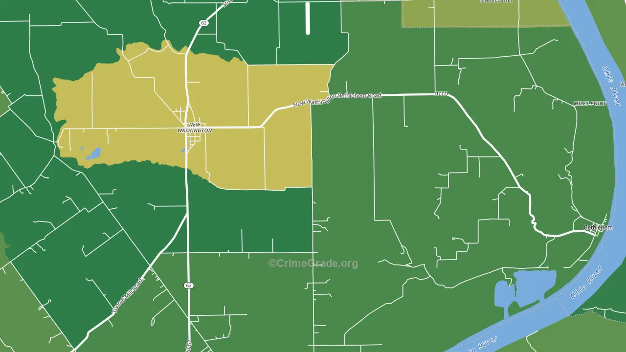 New Washington, IN Map of Murder Rates