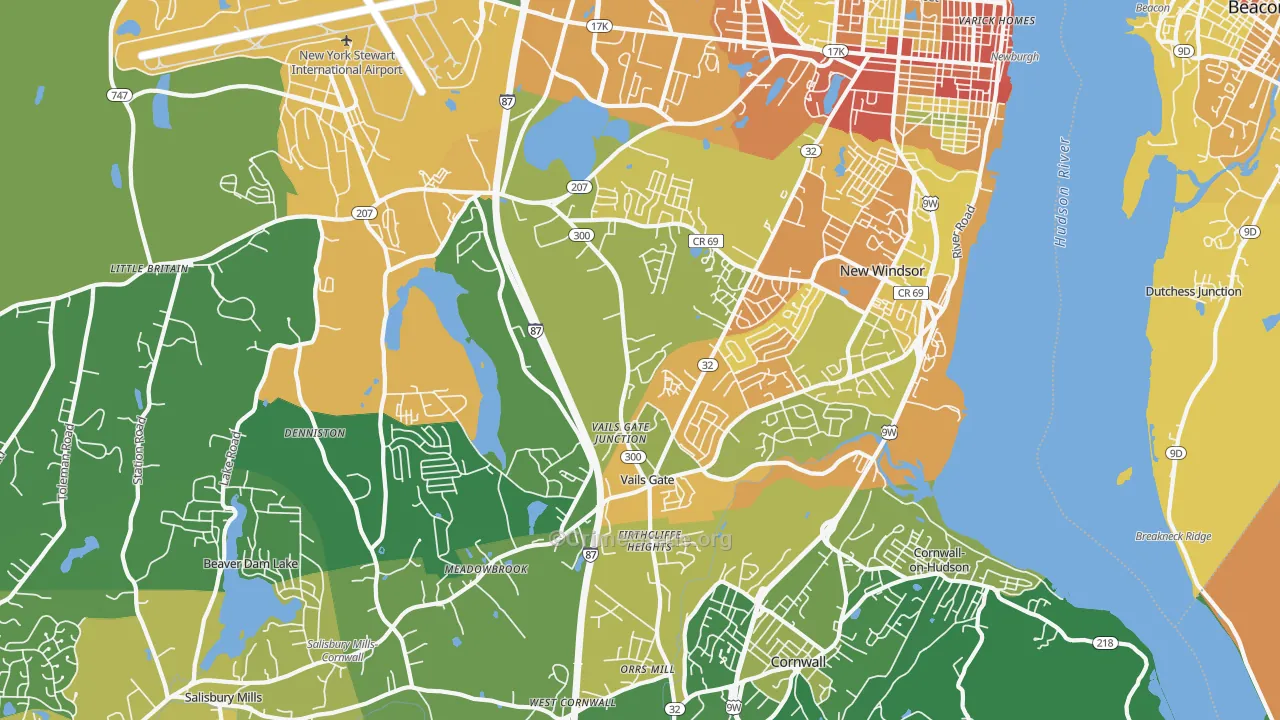 New Windsor, NY Map of Murder Rates