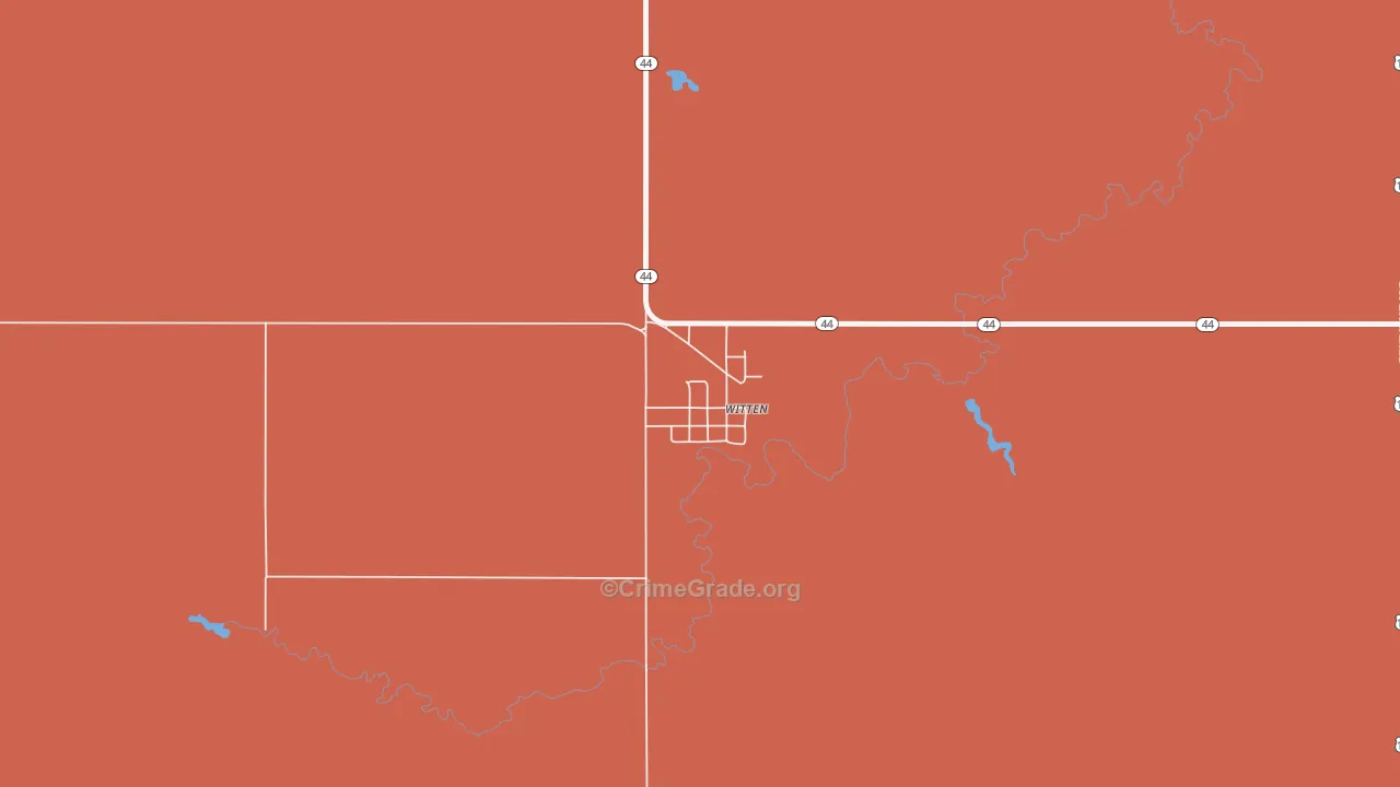 New Witten, SD Map of Murder Rates