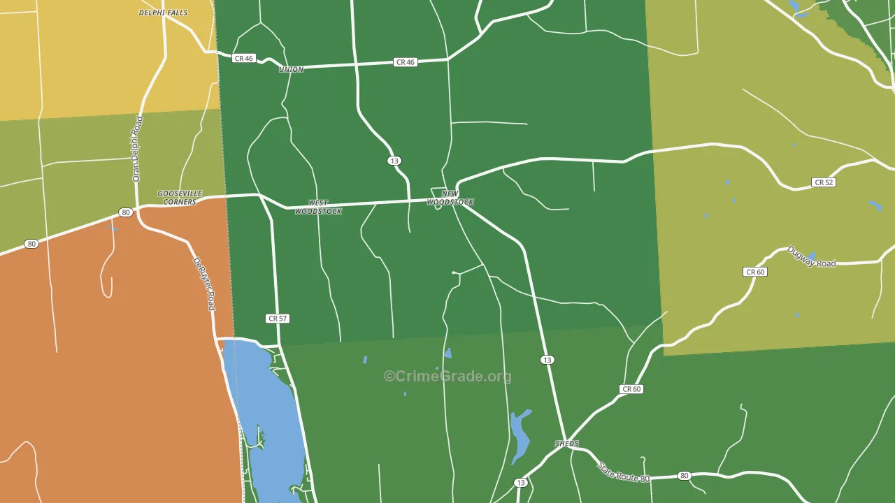 New Woodstock, NY Map of Murder Rates