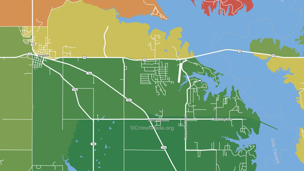 New Woodville, OK Map of Murder Rates