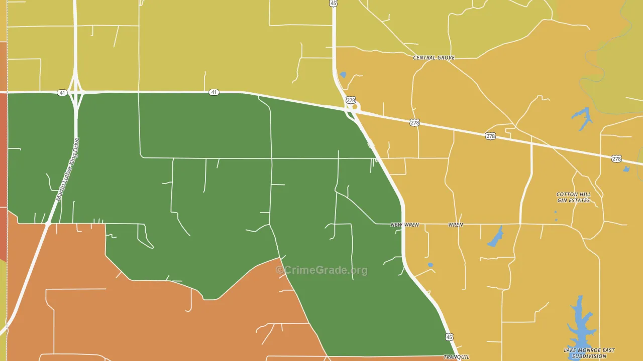 New Wren, MS Map of Murder Rates