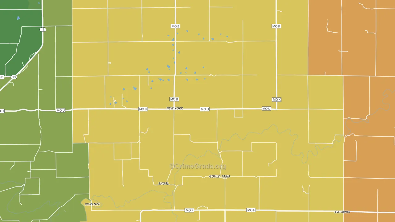 New York, MO Map of Murder Rates