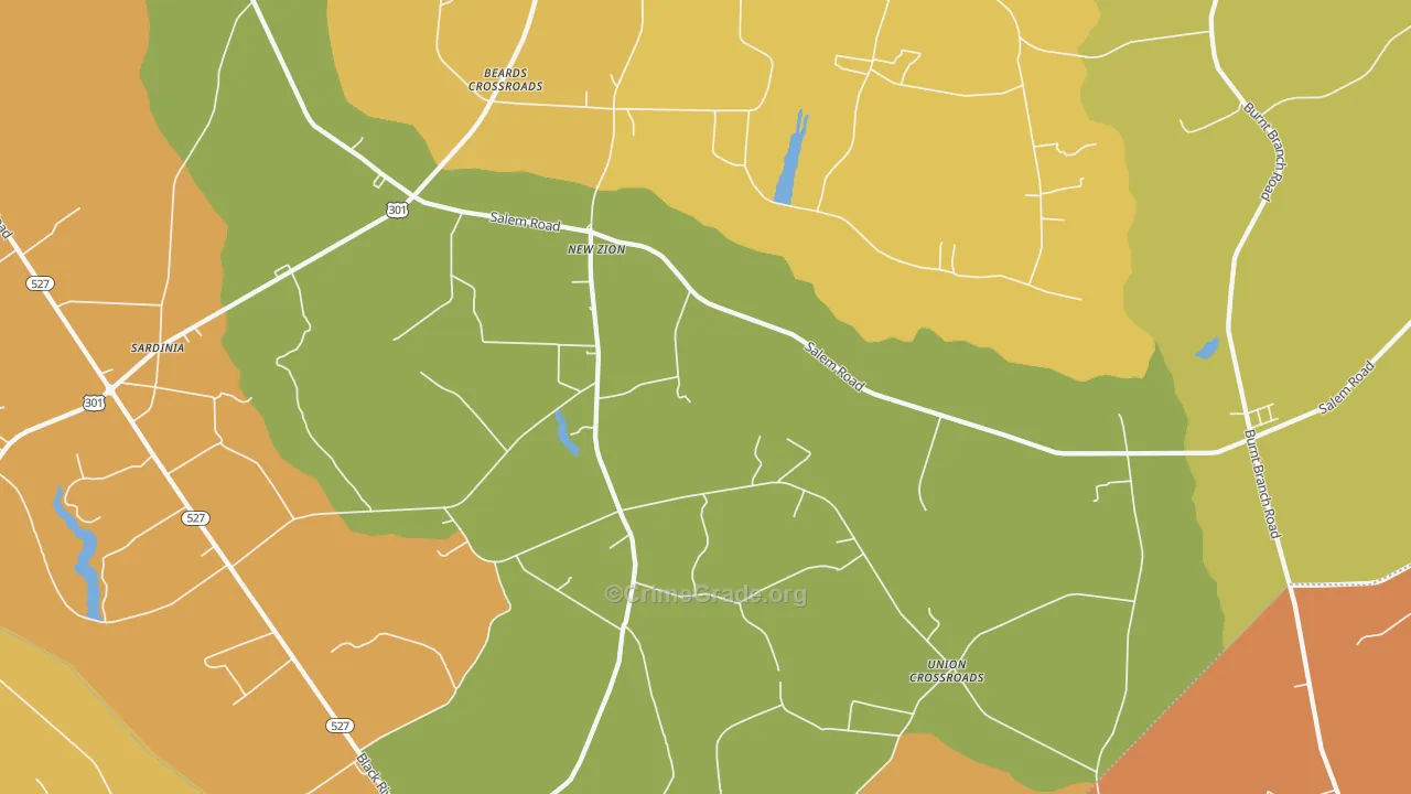 New Zion, SC Map of Murder Rates