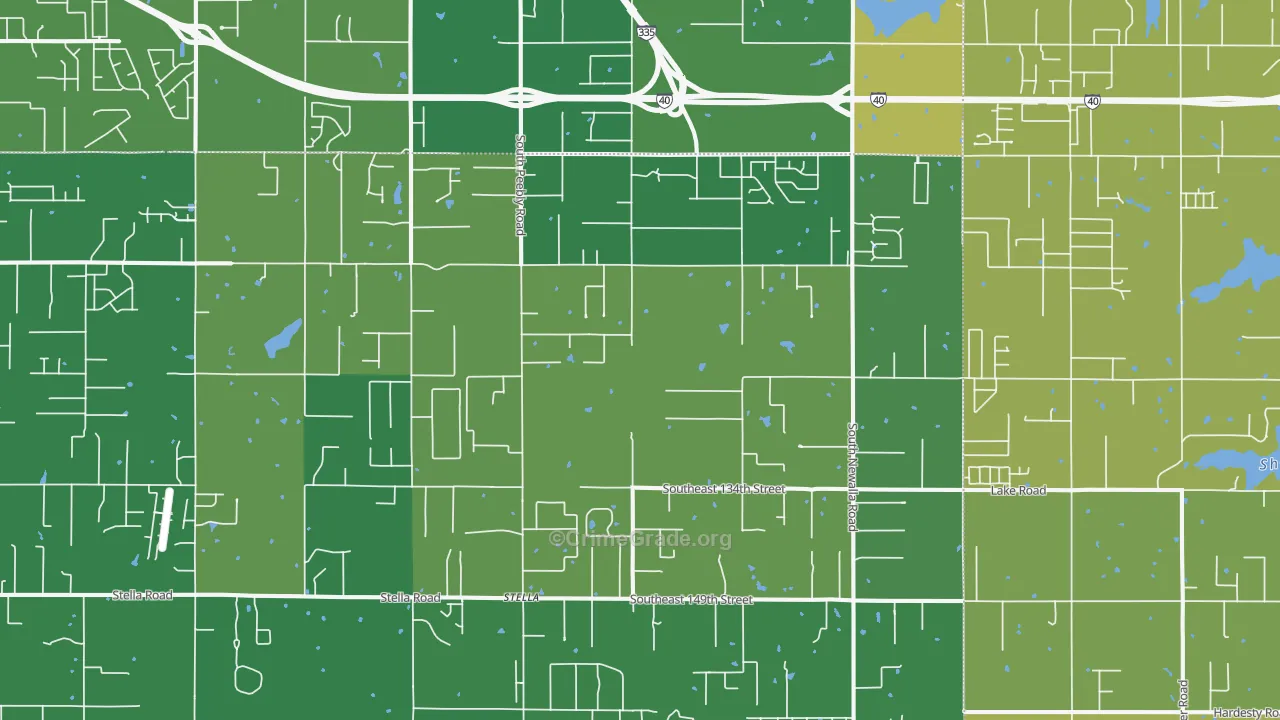 Newalla, OK Map of Murder Rates
