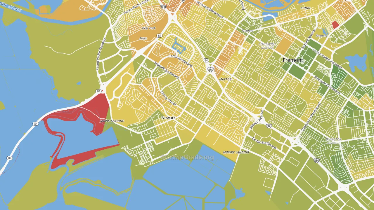 Newark, CA Map of Murder Rates