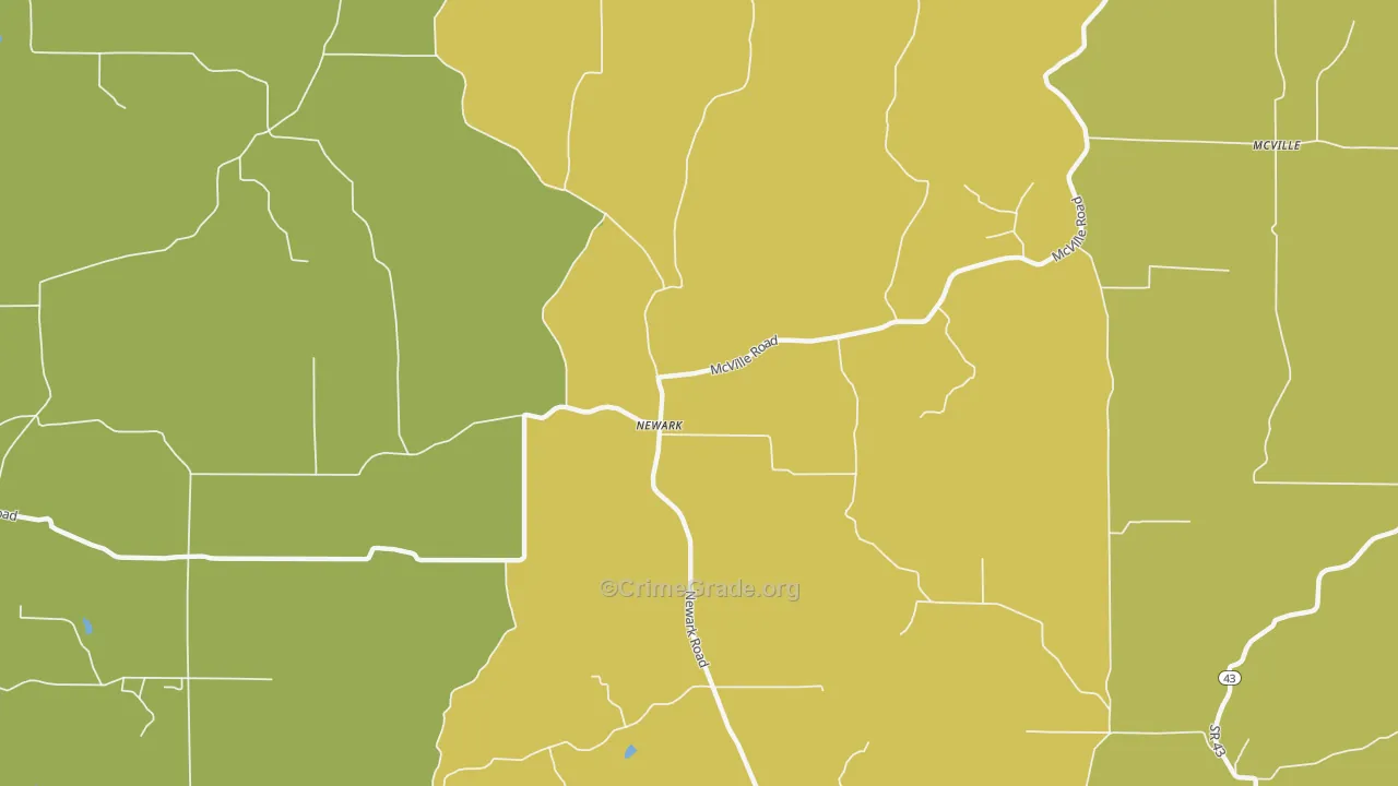 Newark, IN Map of Murder Rates