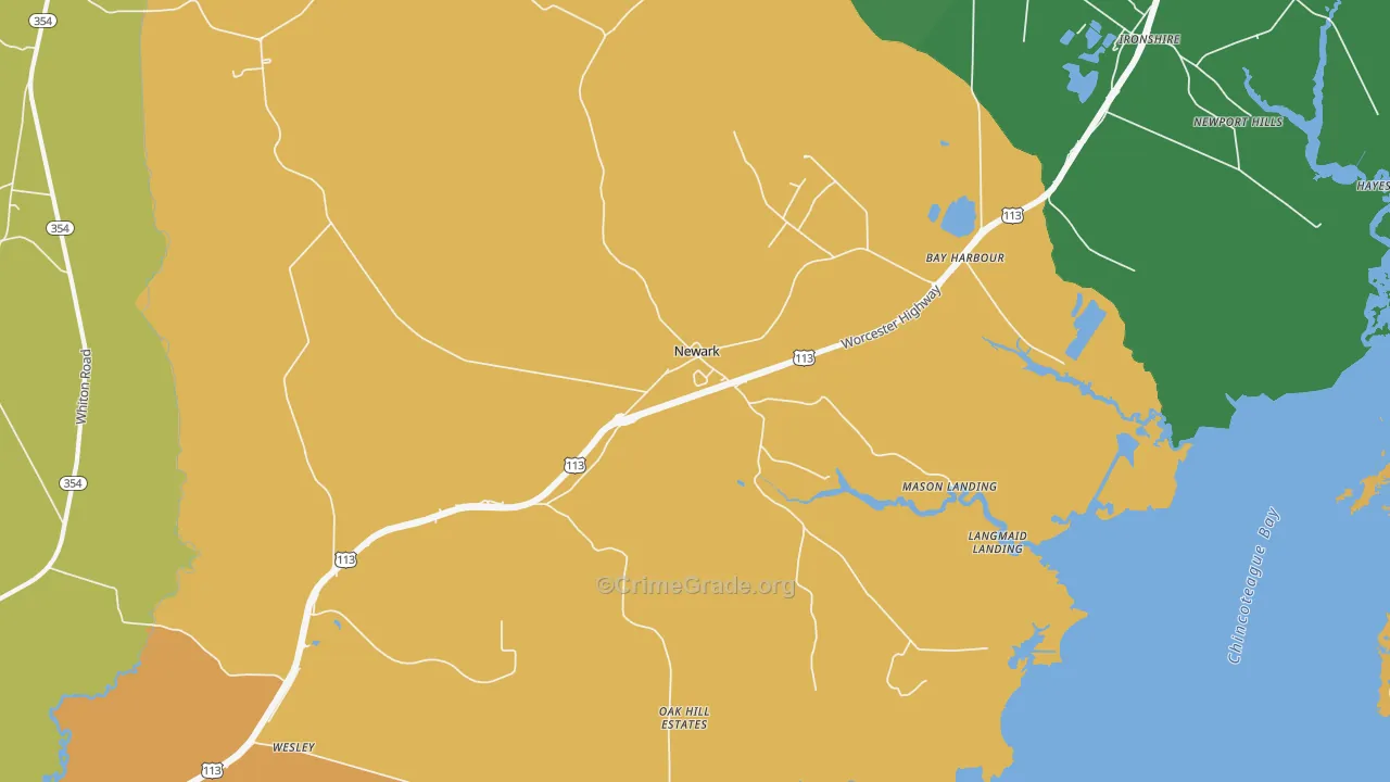 Newark, MD Map of Murder Rates