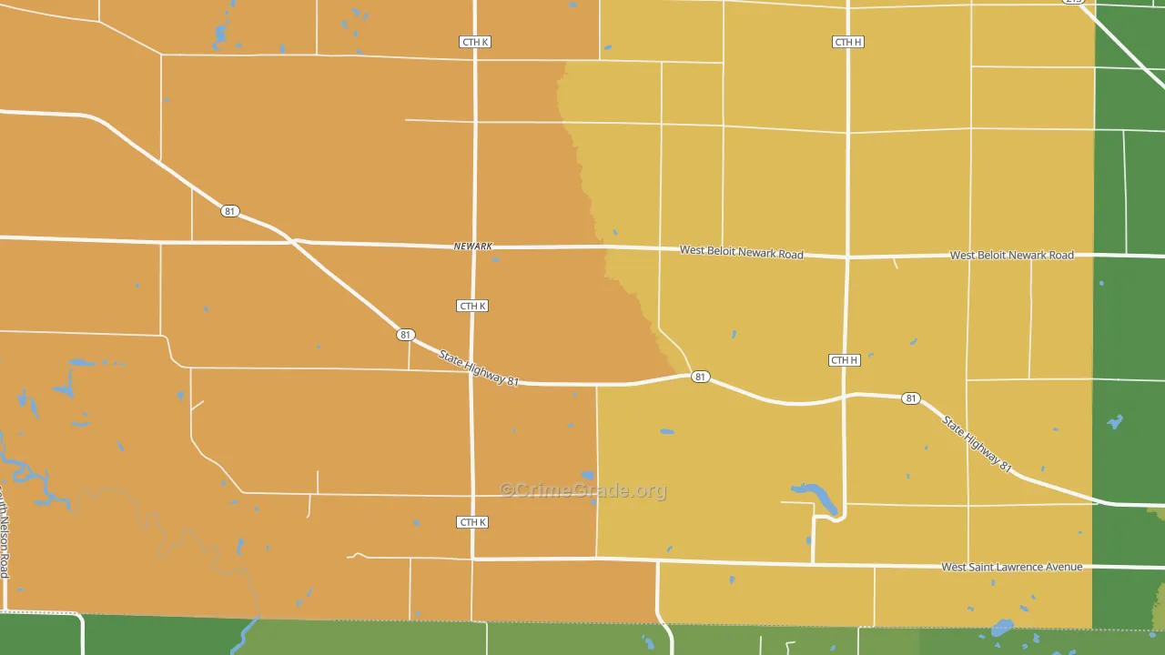 Newark, WI Map of Murder Rates