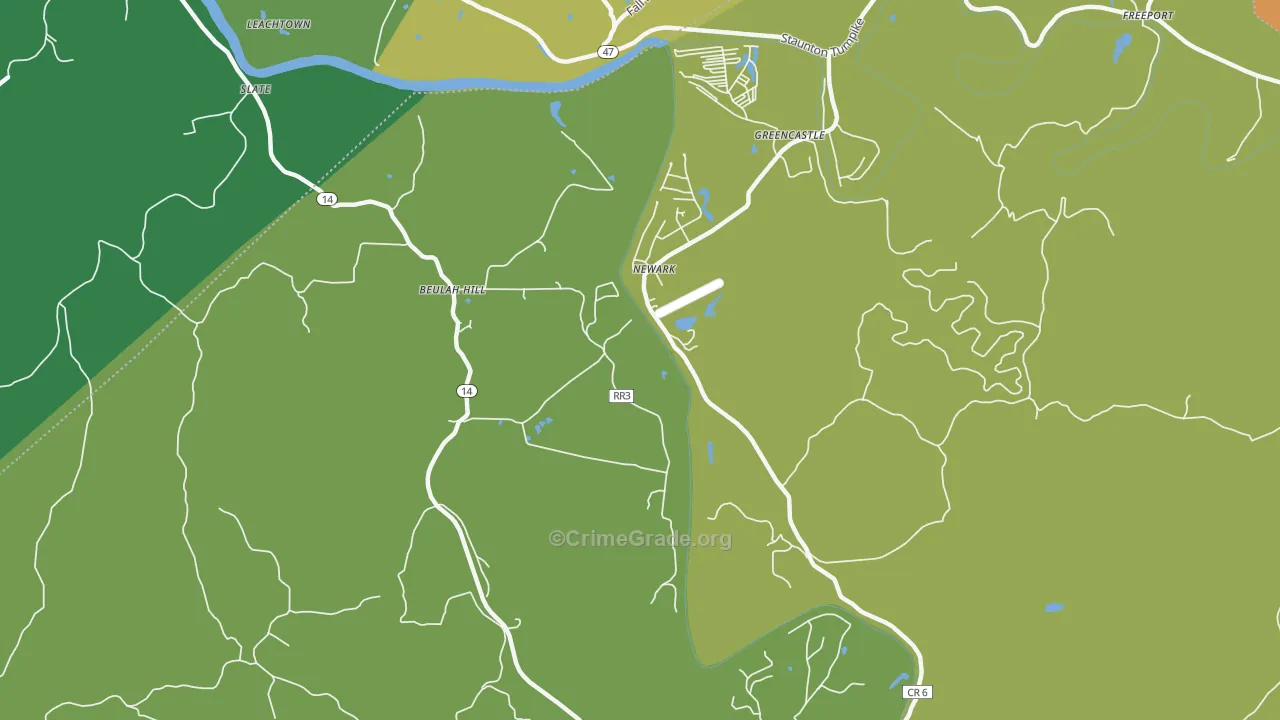 Newark, WV Map of Murder Rates