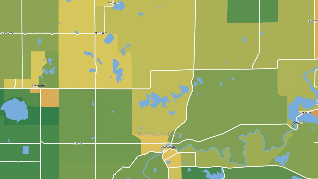 Newaygo County, MI Map of Murder Rates