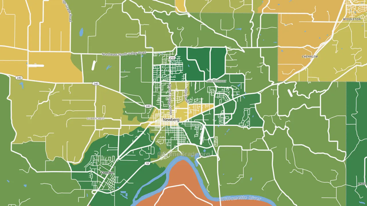 Newberg, OR Map of Murder Rates