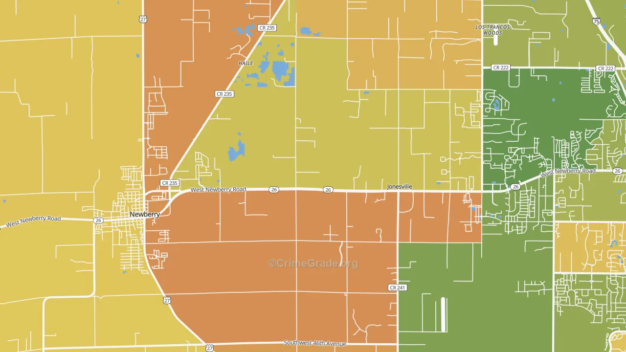 Newberry, FL Map of Murder Rates