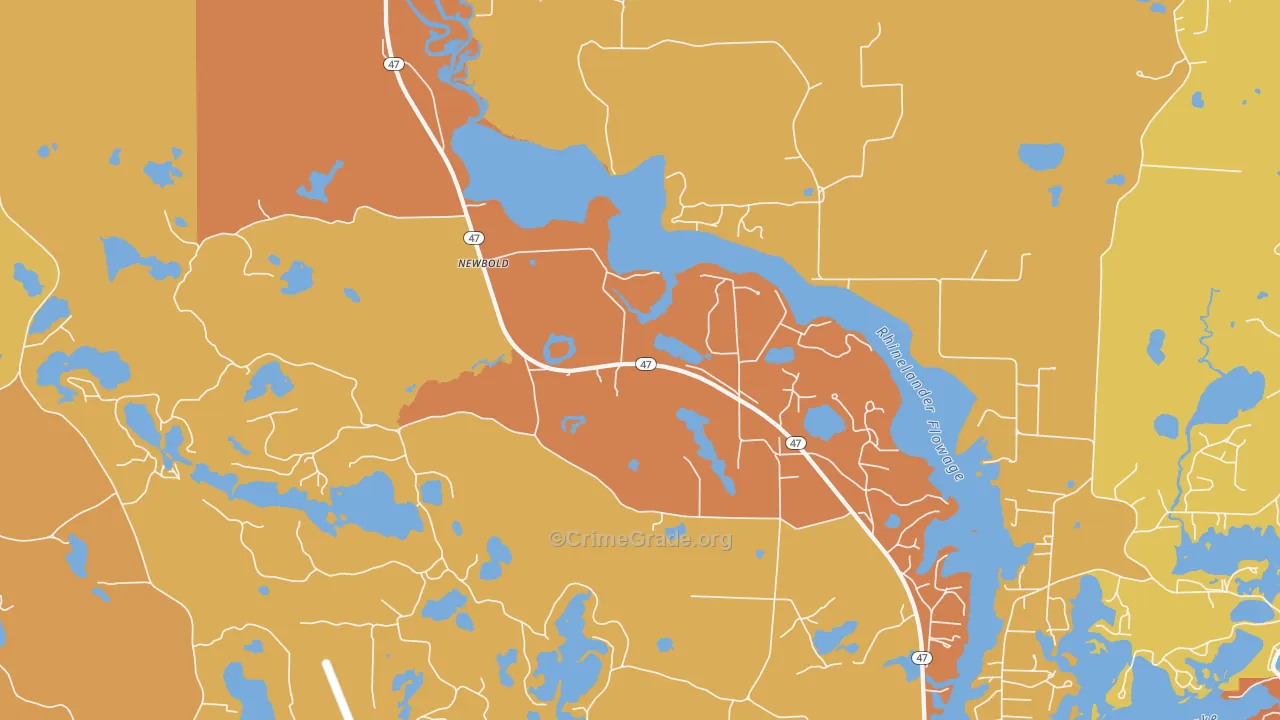 Newbold, WI Map of Murder Rates