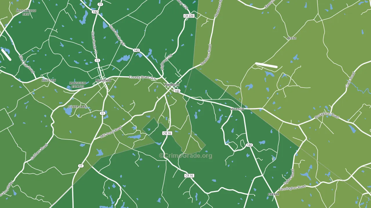 Newborn, GA Map of Murder Rates