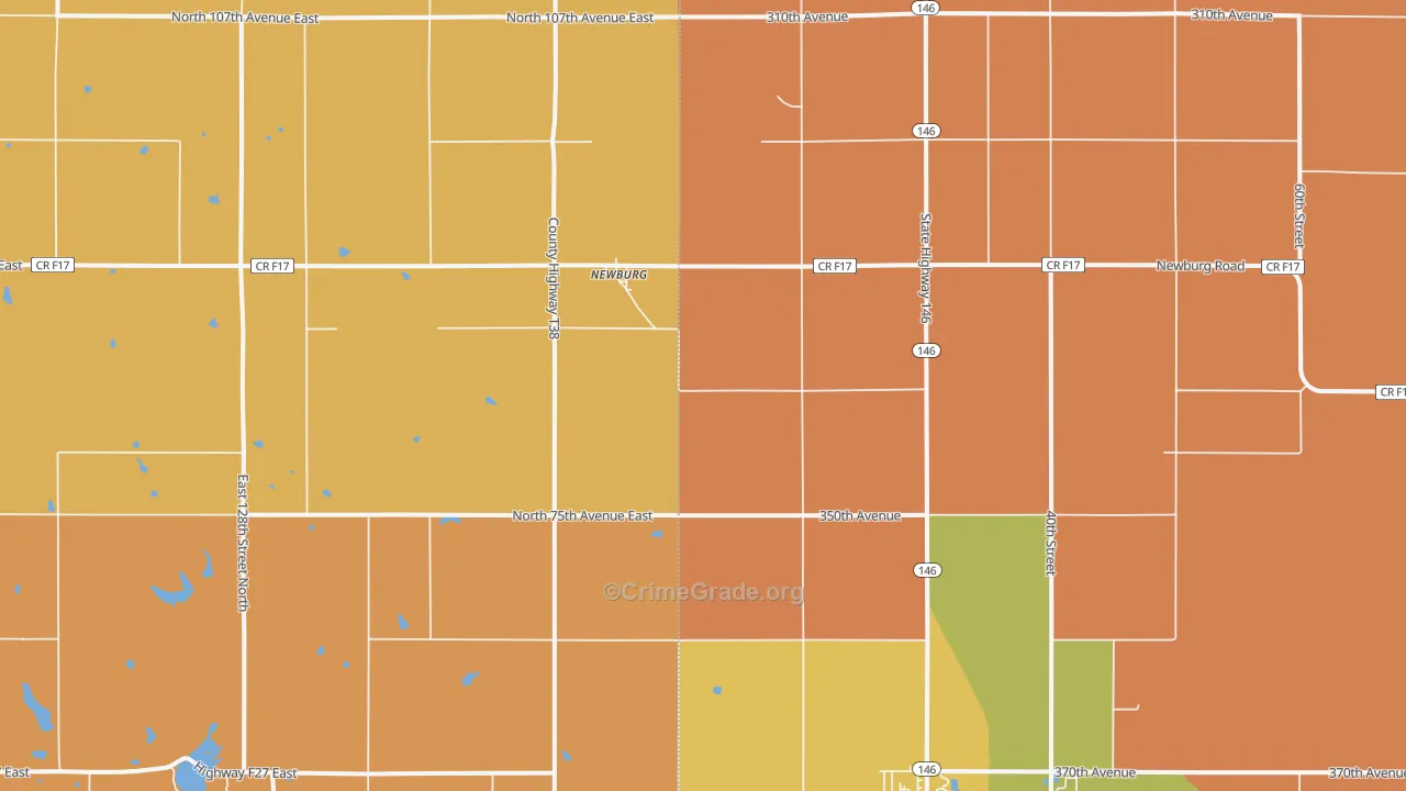 Newburg, IA Map of Murder Rates