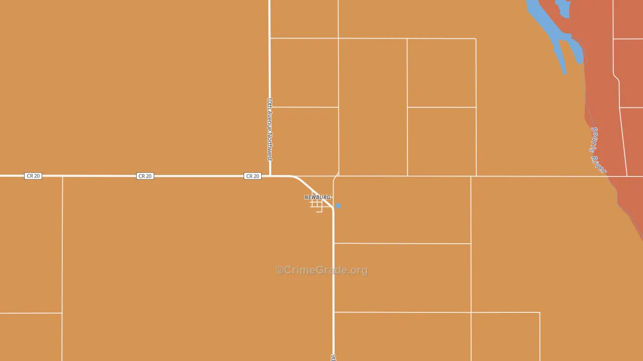 Newburg, ND Map of Murder Rates