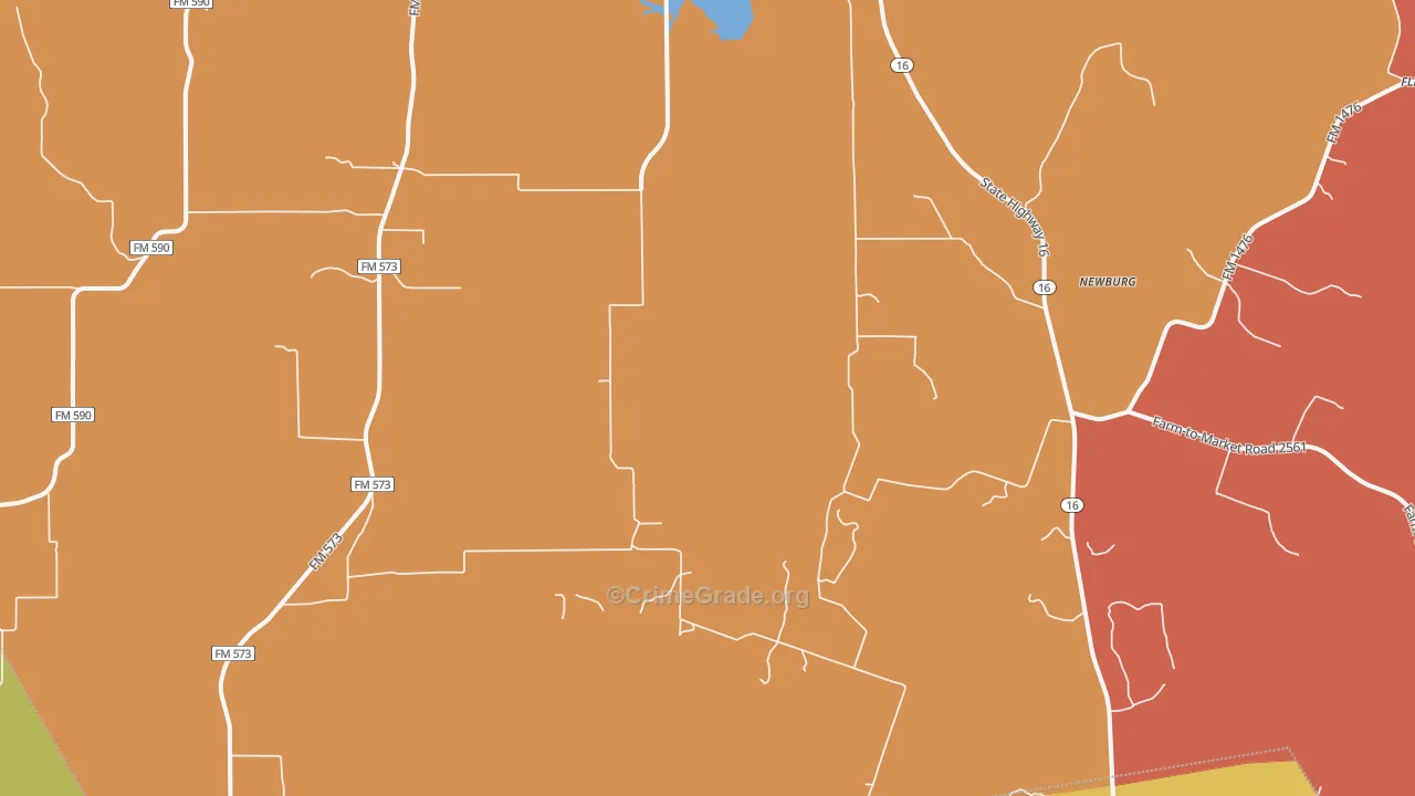 Newburg, TX Map of Murder Rates