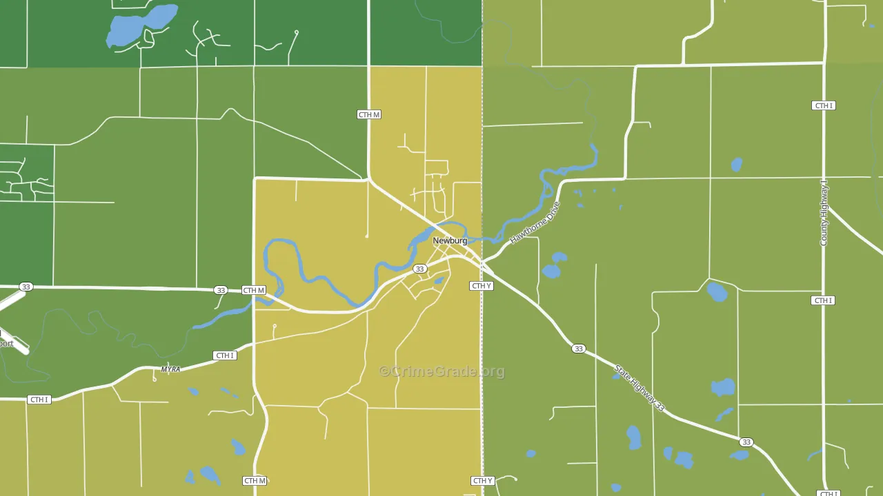 Newburg, WI Map of Murder Rates
