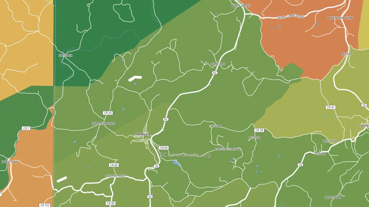 Newburg, WV Map of Murder Rates