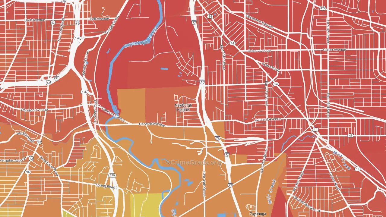Newburgh Heights, OH Map of Murder Rates