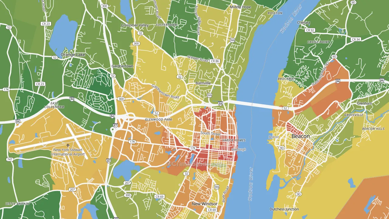 Newburgh, NY Map of Murder Rates