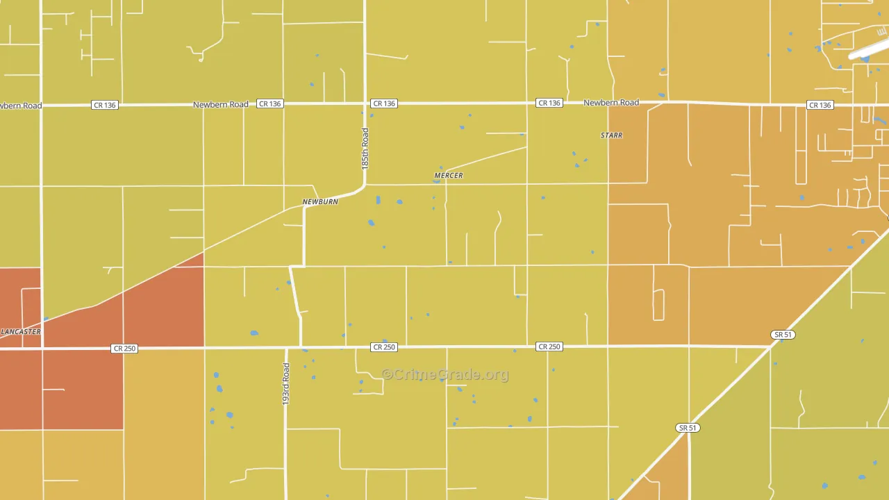 Newburn, FL Map of Murder Rates