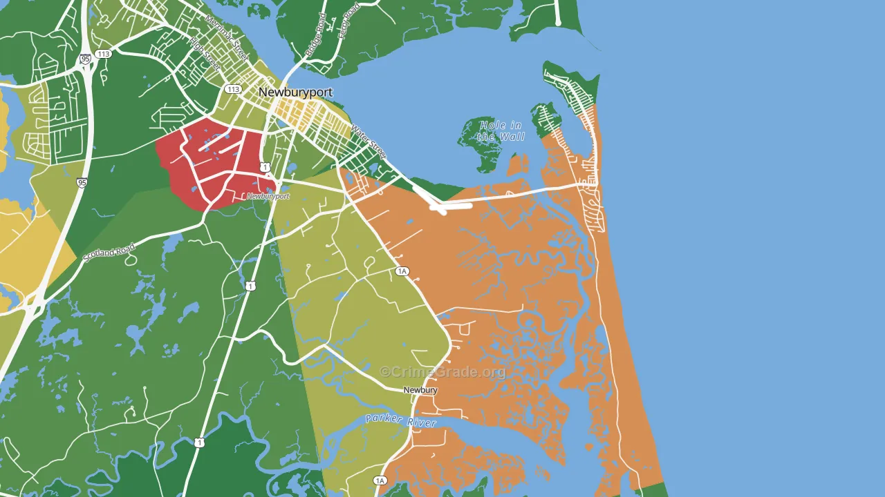 Newbury, MA Map of Murder Rates