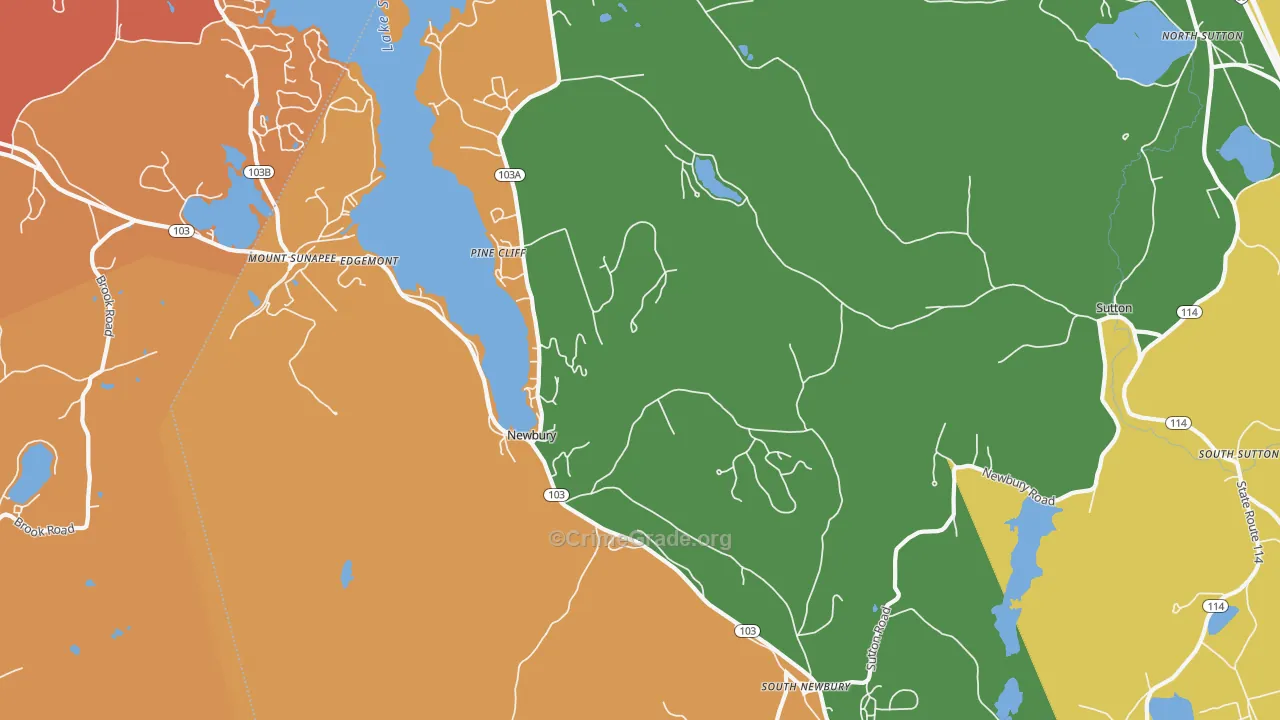 Newbury, NH Map of Murder Rates