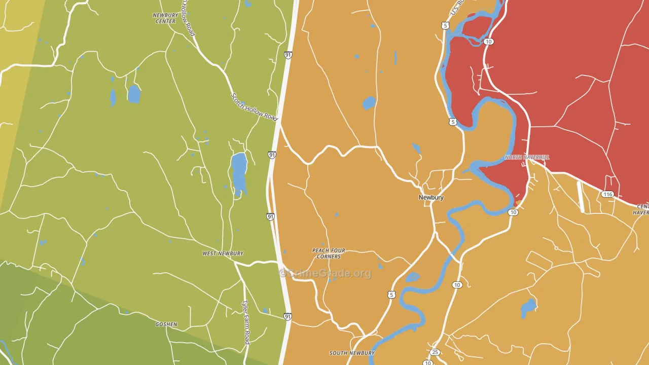 Newbury, VT Map of Murder Rates