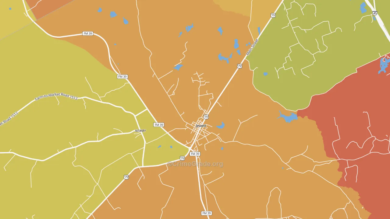 Newby, TX Map of Murder Rates