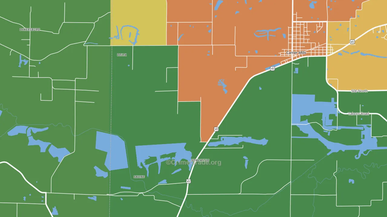 Newcastle, IL Map of Murder Rates