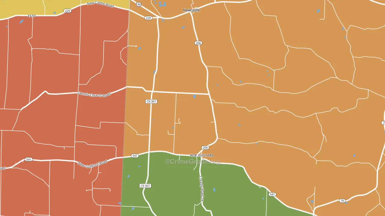 Newcastle, OH Map of Murder Rates