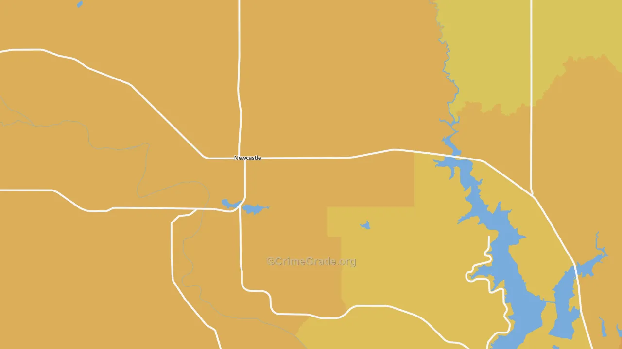 Newcastle, TX Map of Murder Rates