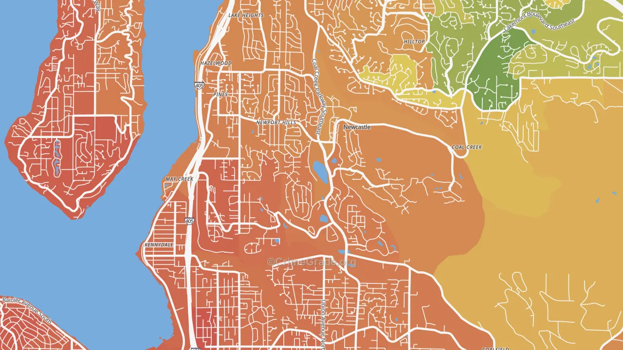 Newcastle, WA Map of Murder Rates