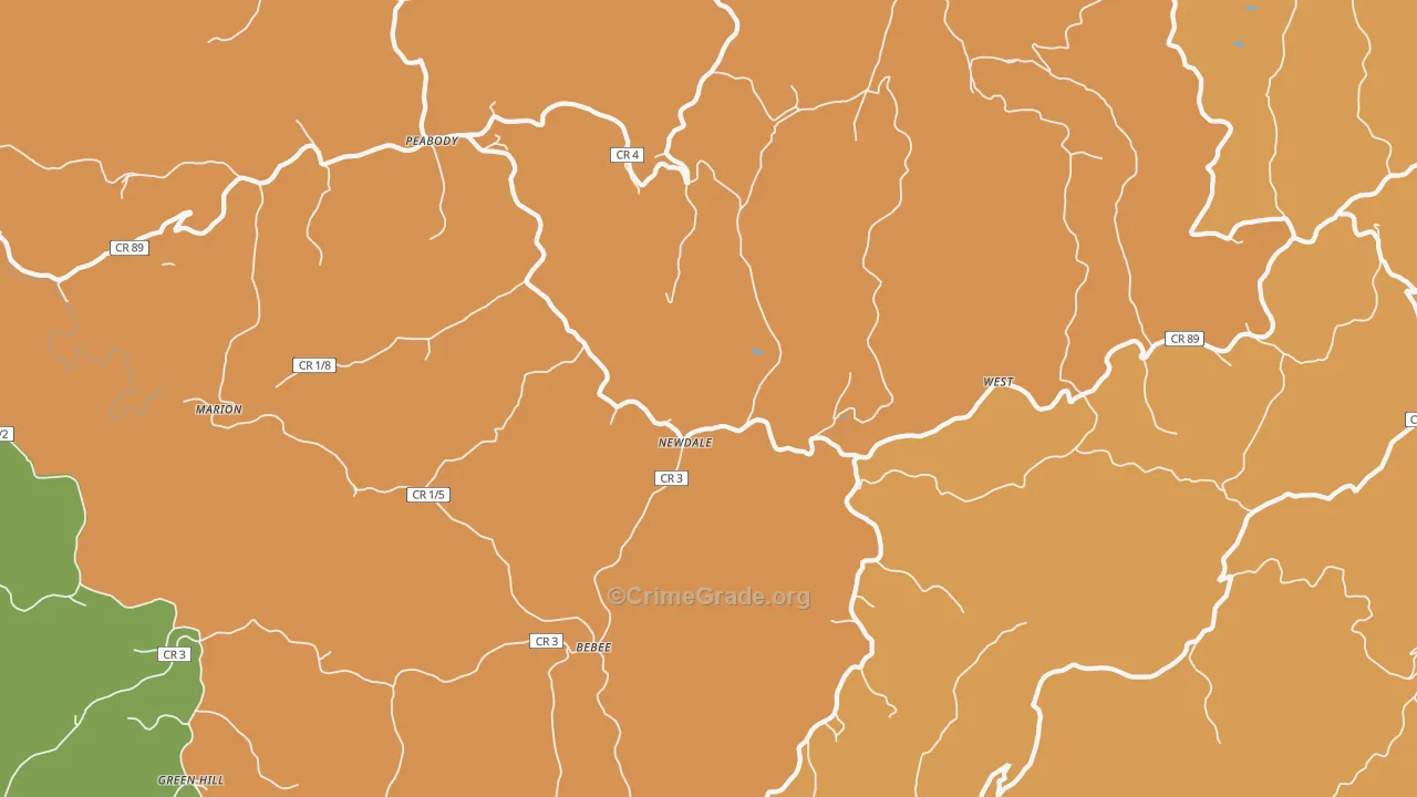 Newdale, WV Map of Murder Rates