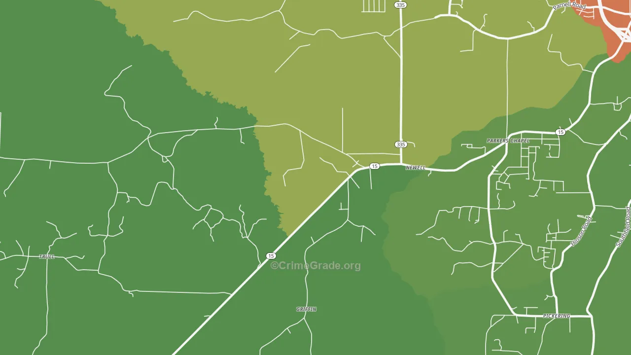 Newell, AR Map of Murder Rates