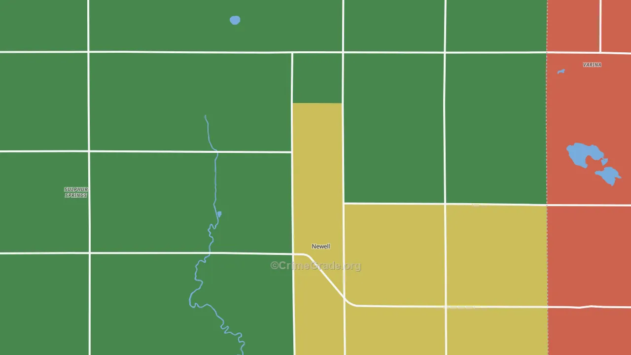 Newell, IA Map of Murder Rates