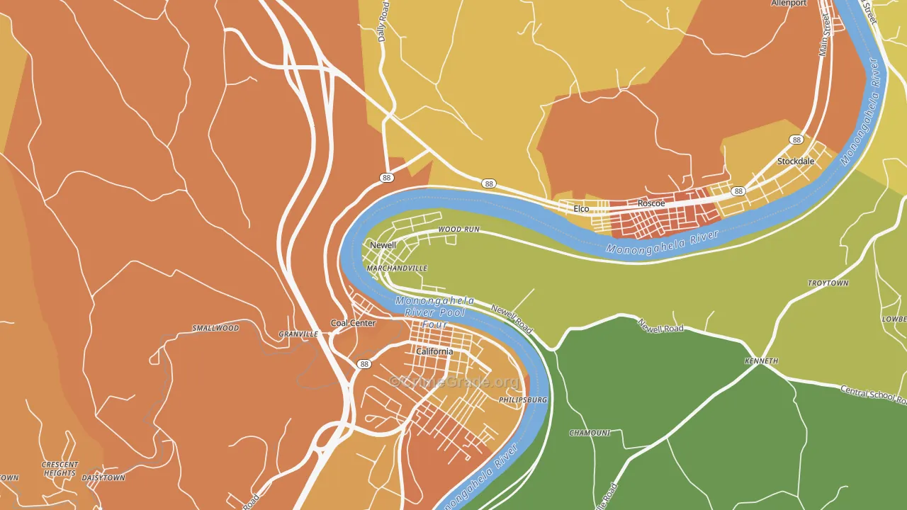 Newell, PA Map of Murder Rates
