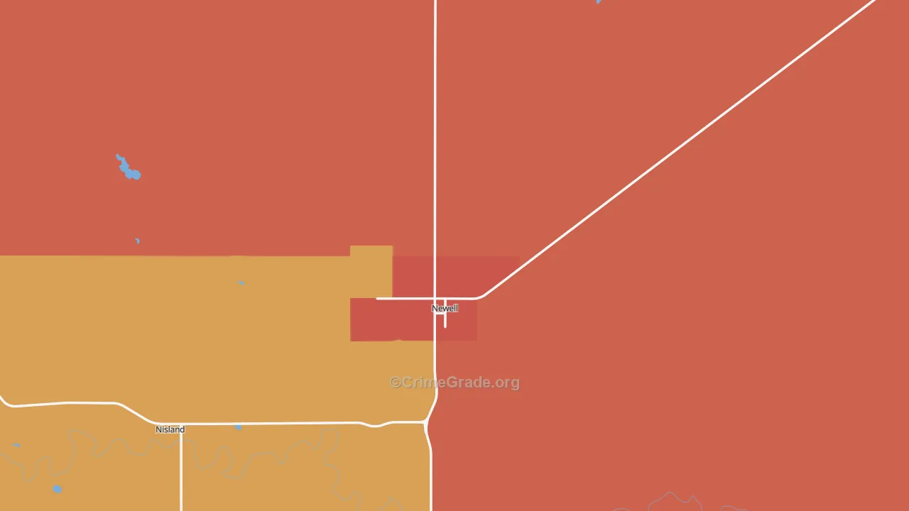 Newell, SD Map of Murder Rates