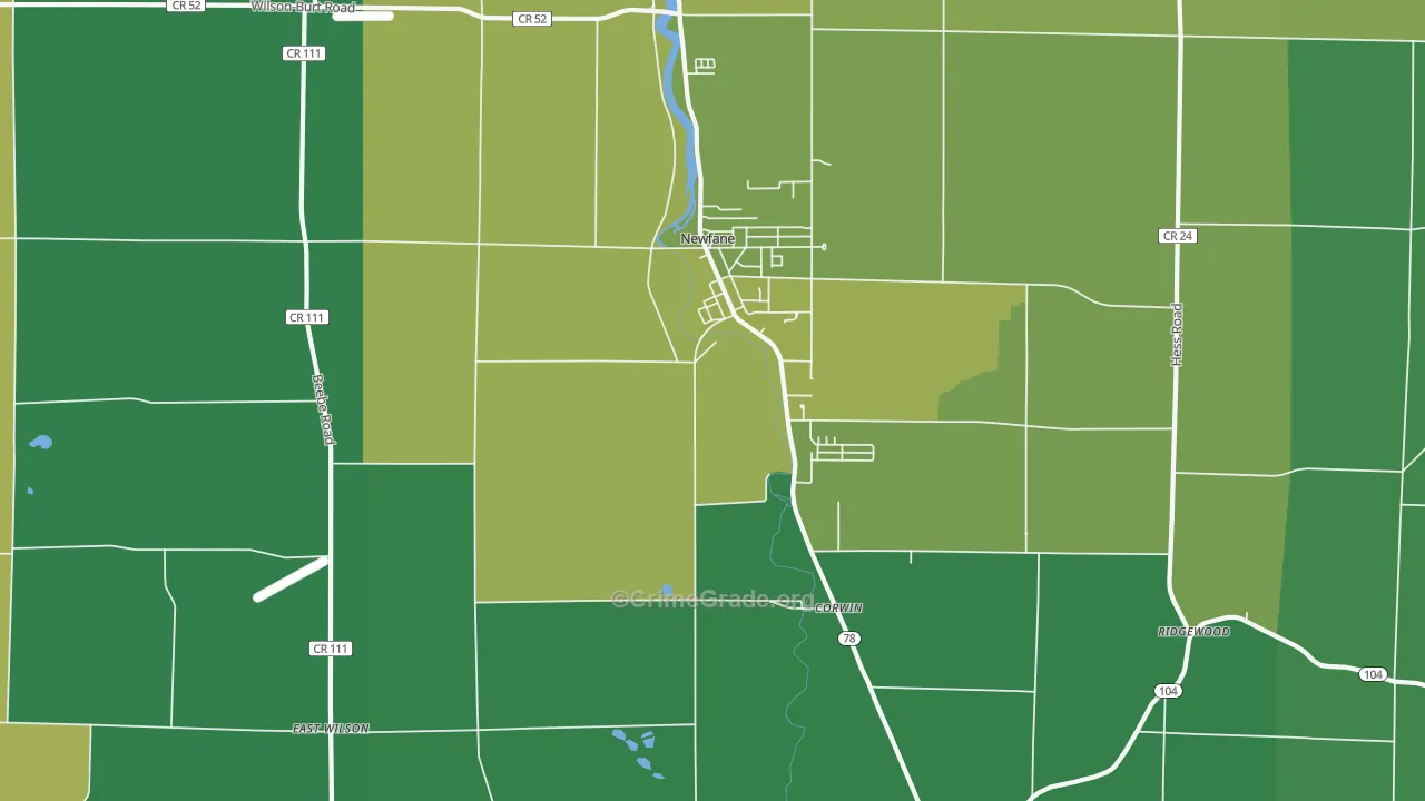 Newfane, NY Map of Murder Rates