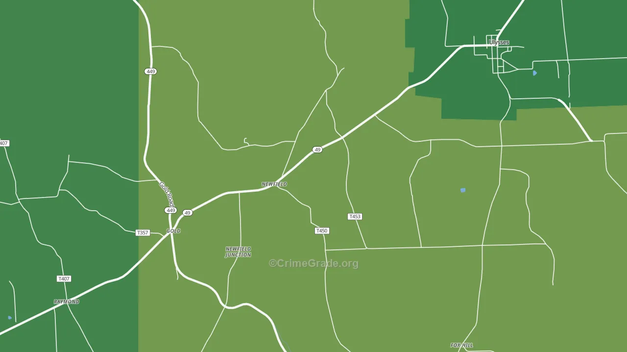 Newfield, PA Map of Murder Rates