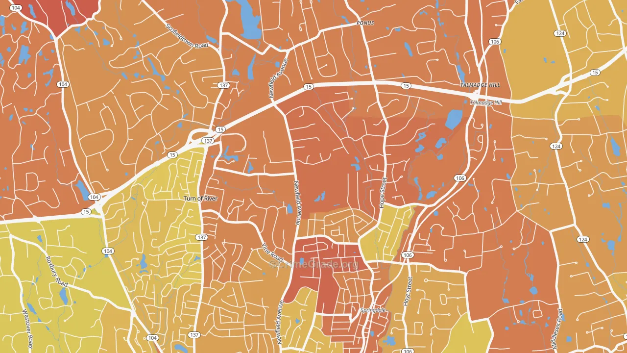 Newfield, Stamford, CT Map of Murder Rates