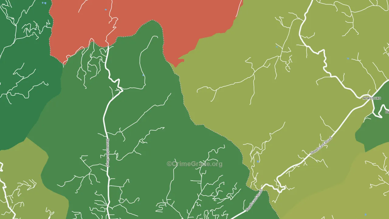 Newfound, NC Map of Murder Rates