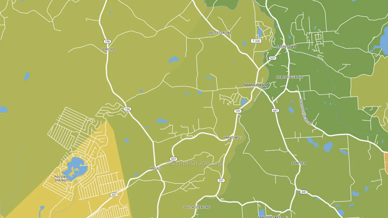 Newfoundland, PA Map of Murder Rates