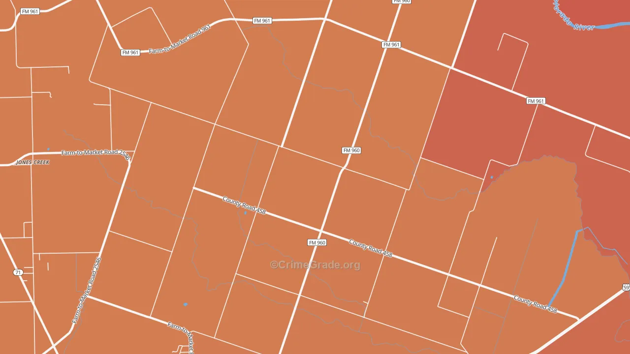 Newgulf, TX Map of Murder Rates
